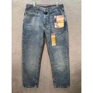 Wrangler Jeans Mens 34x30 Blue Relaxed Fit Straight Workwear Western Barn Chore